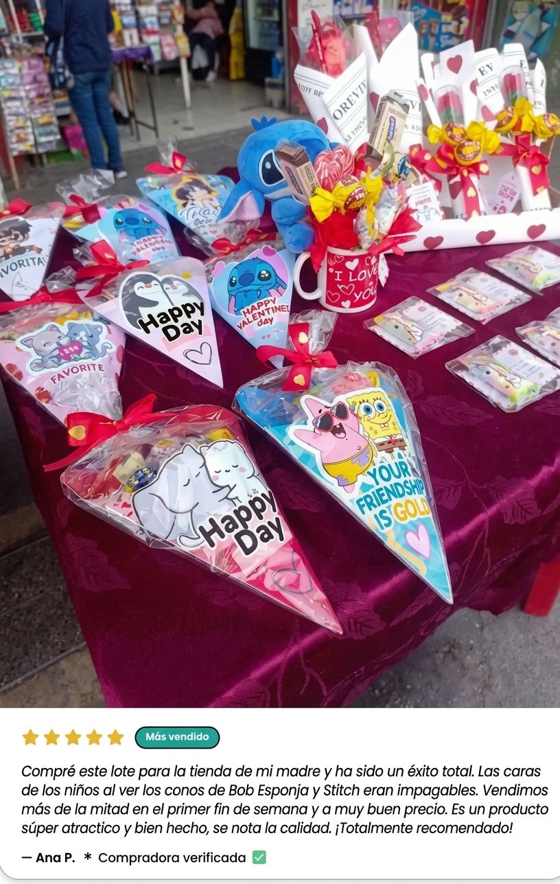 Puesto de venta con conos personalizados