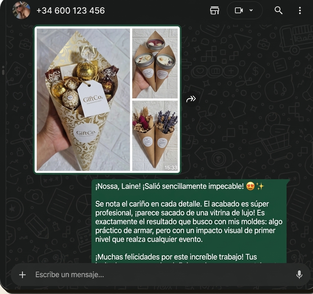 Conos elegantes para regalos y velas
