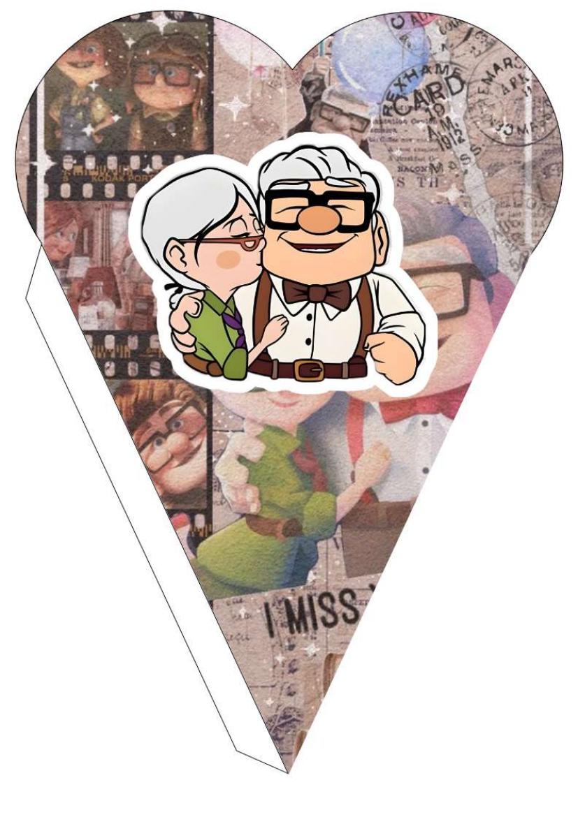 Plantilla de cono corazón de pareja mayor estilo aventura I Miss