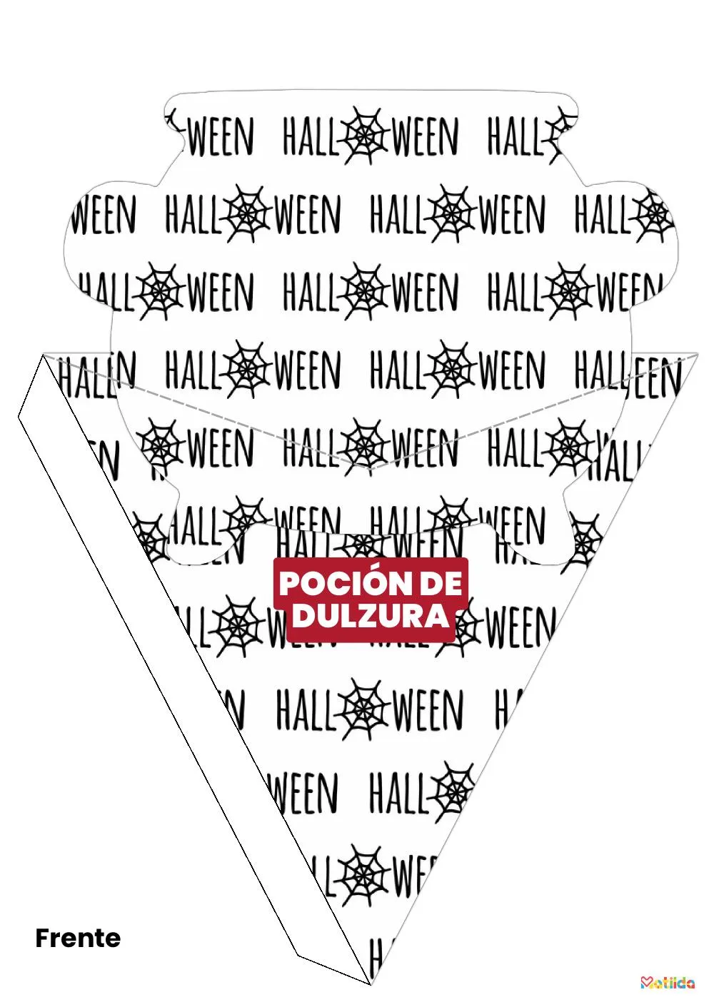 Diseño de cono de Halloween imprimible para dulces de fiesta
