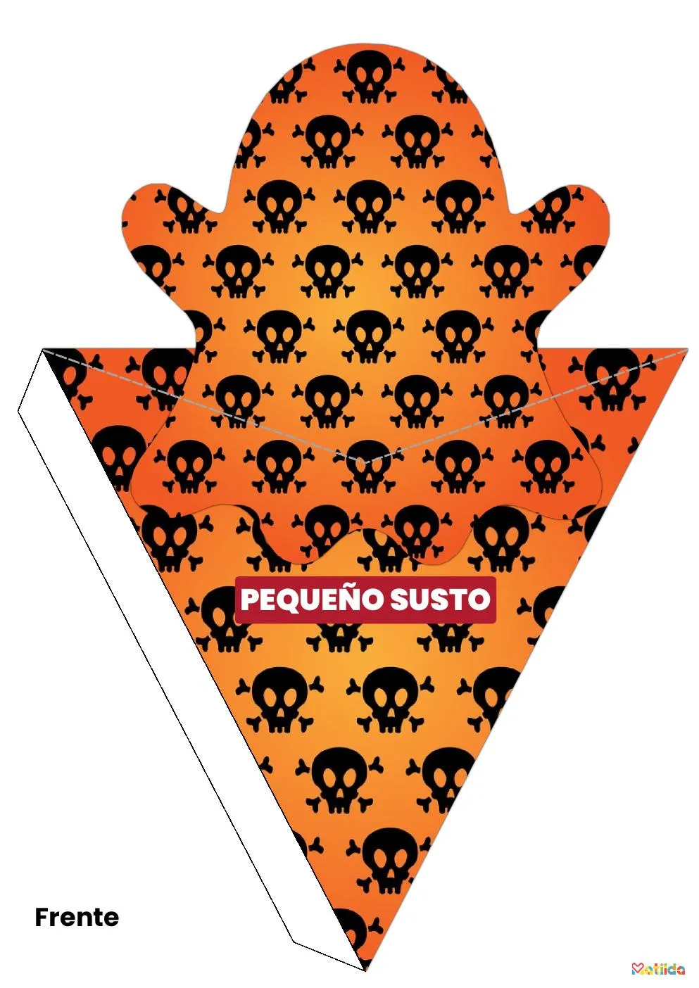 Diseño de cono de Halloween imprimible en tonos vivos