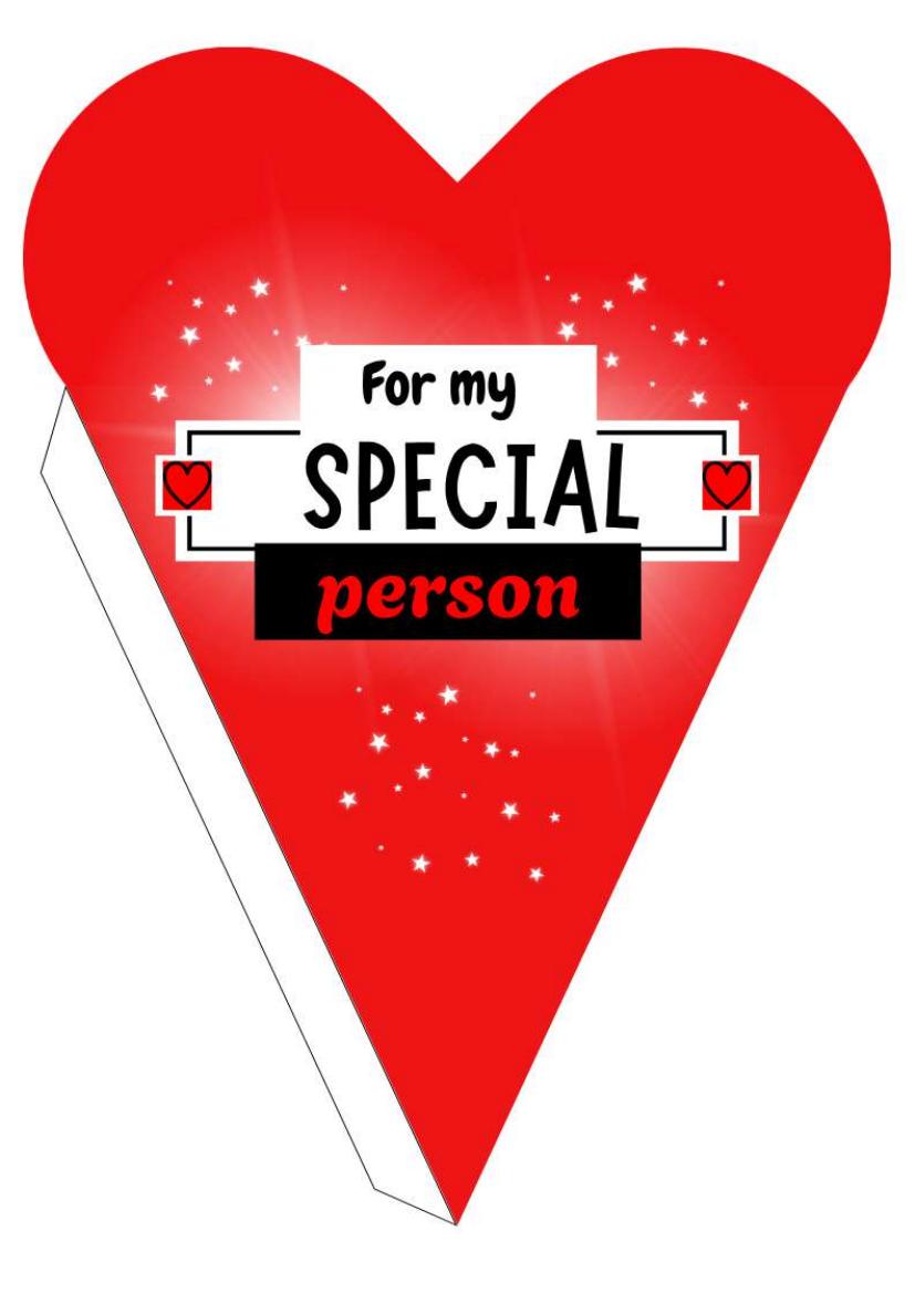 Plantilla de cono corazón rojo con etiqueta For my Special Person